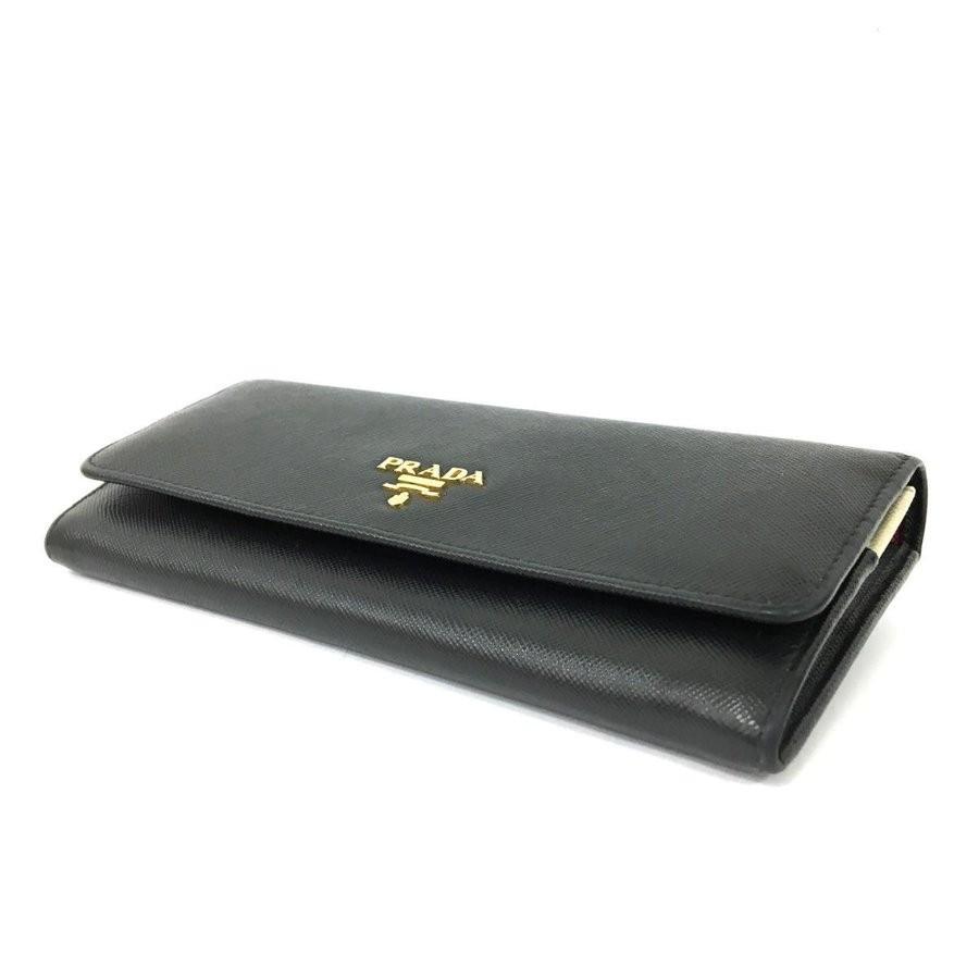 PRADA(プラダ) 二つ折りZIP長財布 長財布 ブラック サフィアーノ