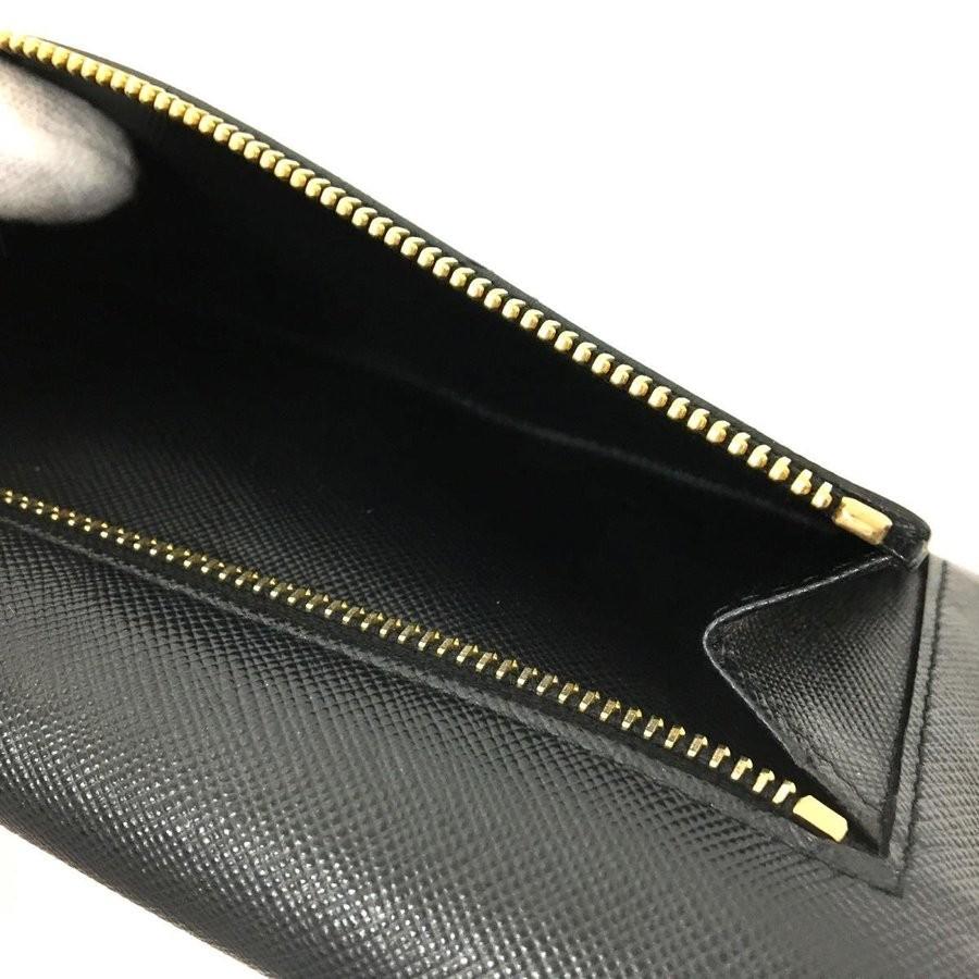 PRADA プラダ サフィアーノ ロゴ ニつ折り長財布　黒 プラダ 二つ折り財布 財布 サフィアーノ トライアングルロゴ