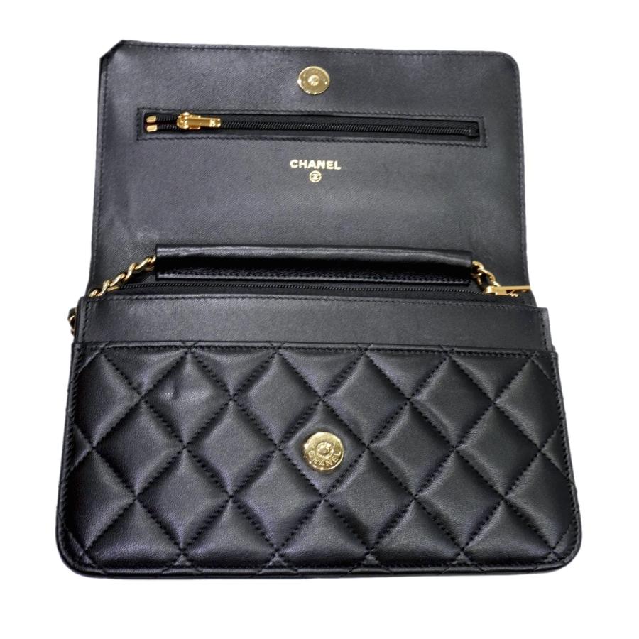 CHANEL ラムスキン チェーンウォレット【ランク:A】 CHANEL (シャネル) チェーンウォレット ショルダーバッグ