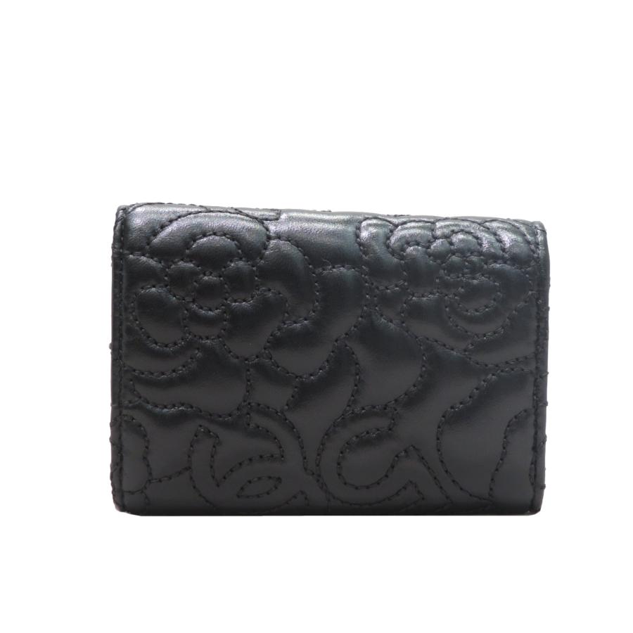 【美品】Chanel　シャネル　カメリア　5連キーケース　カーフスキン　黒 美品】Chanelシャネルカメリア5連キーケースカーフスキン黒