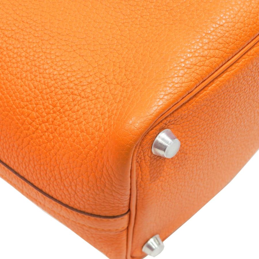 HERMES  ピコタンロックPM ハンドバッグ オレンジ(SV金具) トリヨン M刻印 Aランク A283｜cruru｜06