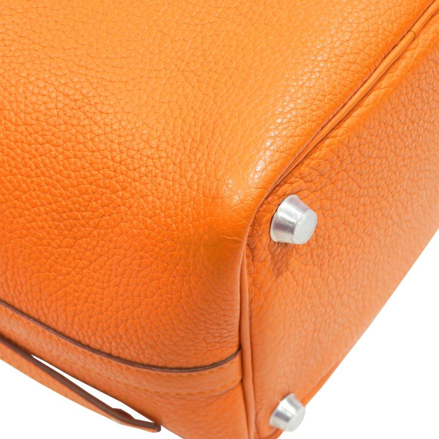 HERMES  ピコタンロックPM ハンドバッグ オレンジ(SV金具) トリヨン M刻印 Aランク A283｜cruru｜08