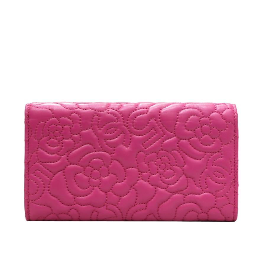 CHANEL (シャネル) カメリアナンバー5長財布 A70618 ピンク ラムスキン 