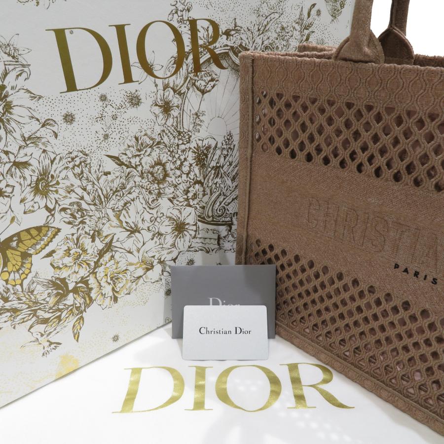 Dior(ディオール) ブックトート ミディアム  ハンドバッグ トートバッグ ピンク エンブロイダリー メッシュ ランクA｜cruru｜20