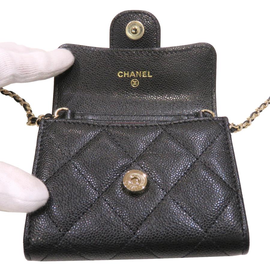 CHANEL (シャネル) ミニチェーンウォレット 財布 ブラック CHANEL (シャネル) ミニチェーンウォレット 財布 ブラック