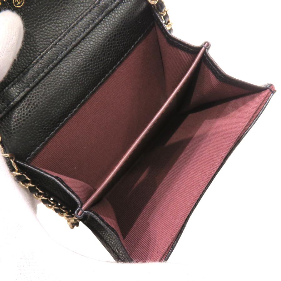 CHANEL (シャネル) ミニチェーンウォレット 財布 ブラック CHANEL (シャネル) ミニチェーンウォレット 財布 ブラック