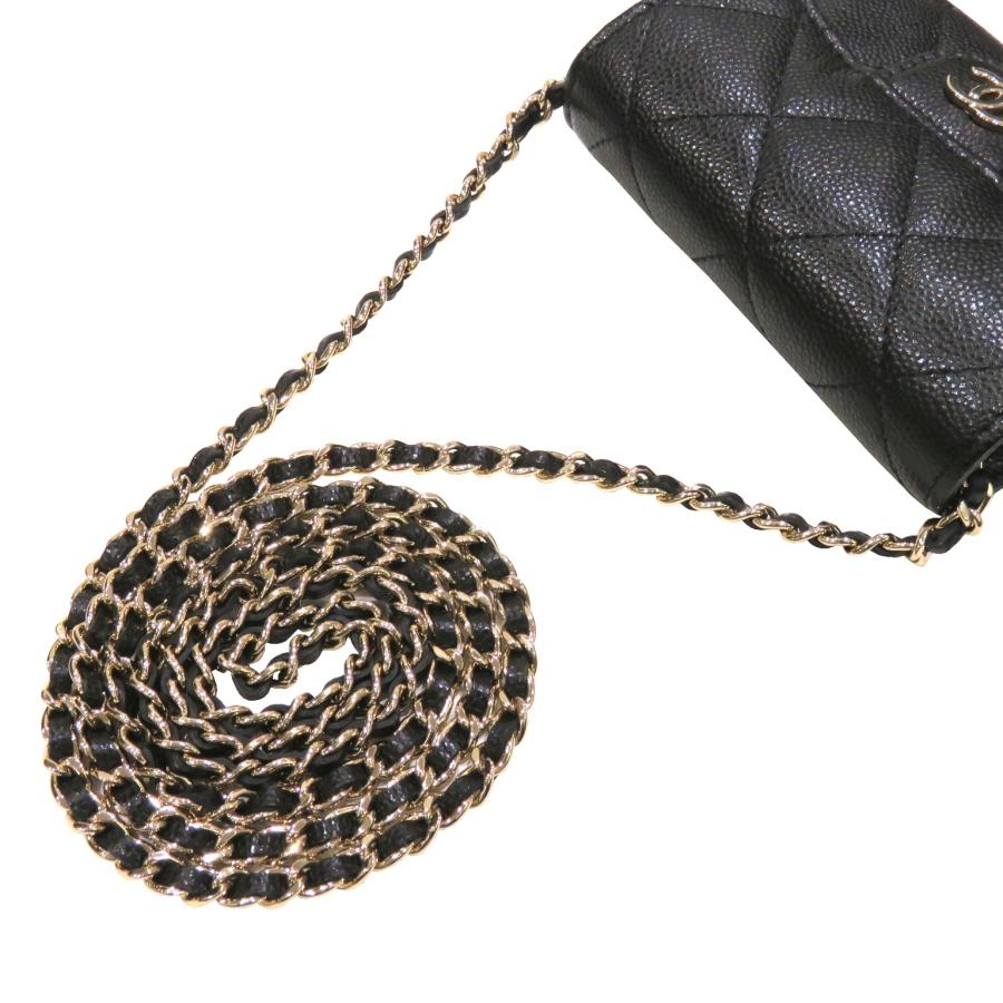 CHANEL (シャネル) ミニチェーンウォレット 財布 ブラック CHANEL (シャネル) ミニチェーンウォレット 財布 ブラック