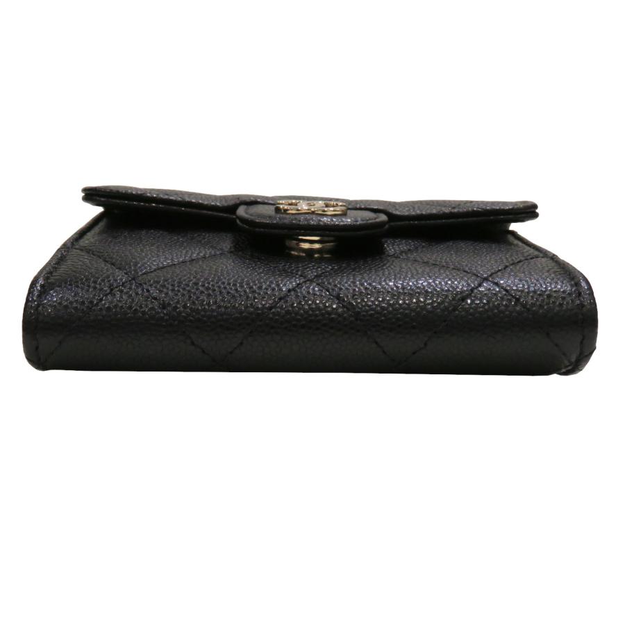 CHANEL (シャネル) ミニチェーンウォレット 財布 ブラック