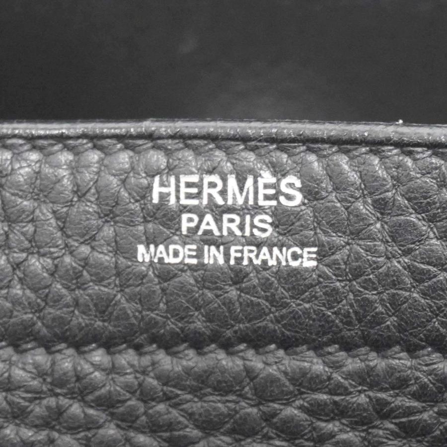 HERMES (エルメス) サックアデペッシュ27 ハンドバッグ ブラック(SV金具) フィヨルド □K刻印 ランクB｜cruru｜13