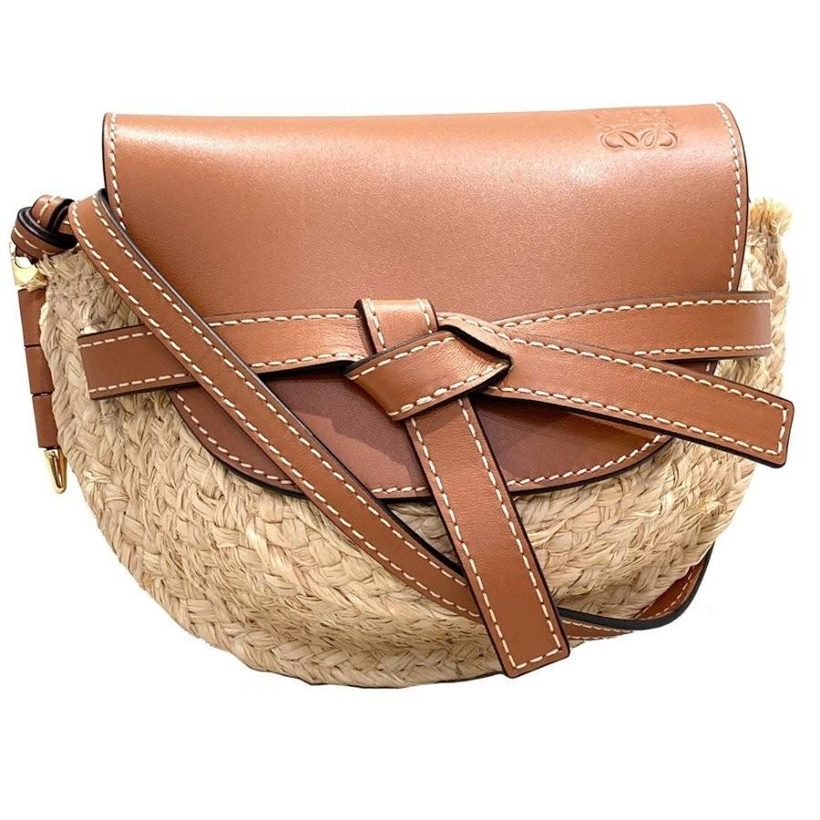 LOEWE (ロエベ) ゲートバッグ ミニラフィア ショルダーバッグ 329.13 