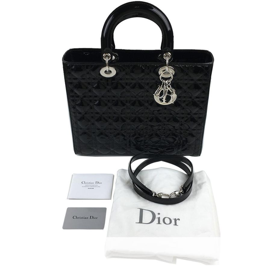 Dior(ディオール)　レディディオールラージ　ブラック　パテント　78-4　ランクA｜cruru｜14