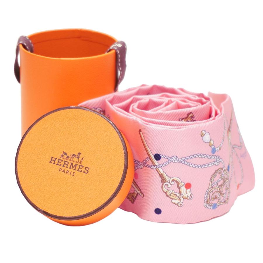 HERMES (エルメス) ツイリーレクレアポア スカーフ ピンク