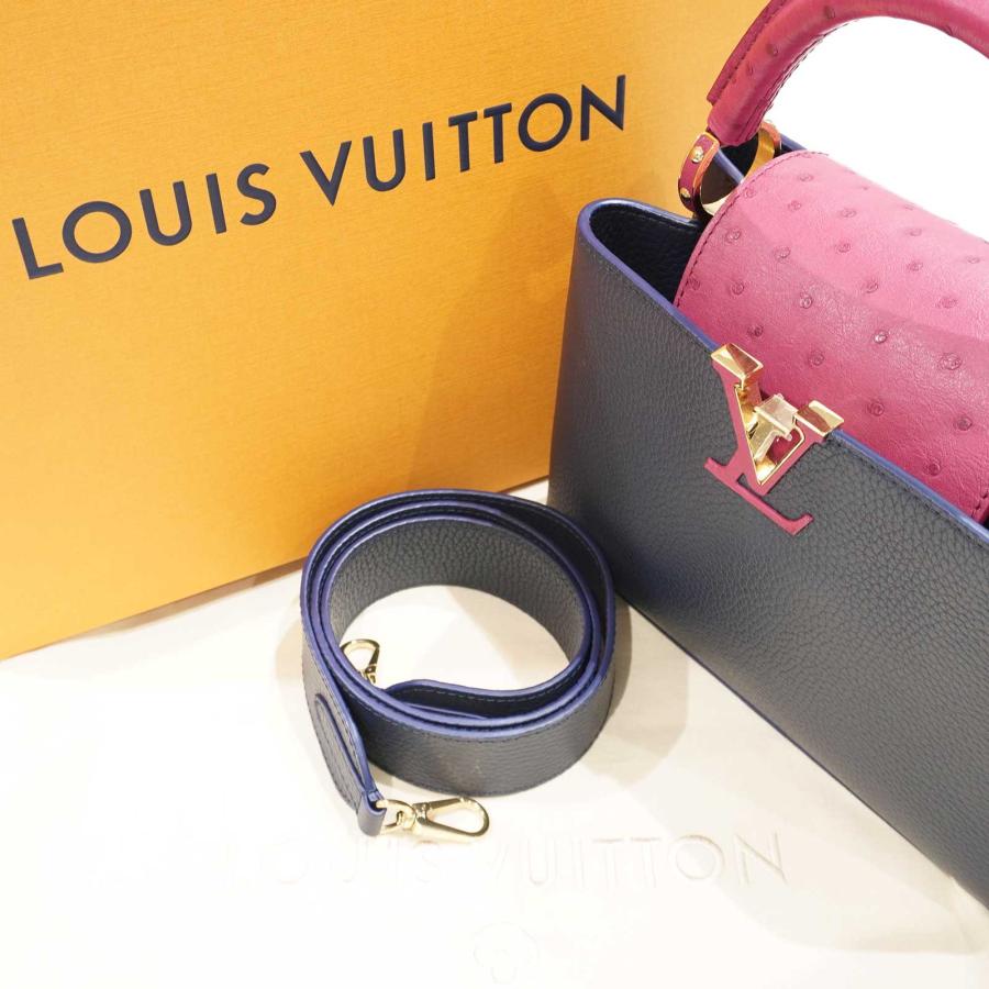 LOUIS VUITTON (ルイヴィトン) カプシーヌBB  N83103 ハンドバッグ ブルードフランス ルージュベリー(G金具) トリヨン オーストリッチ 未使用 A20｜cruru｜17