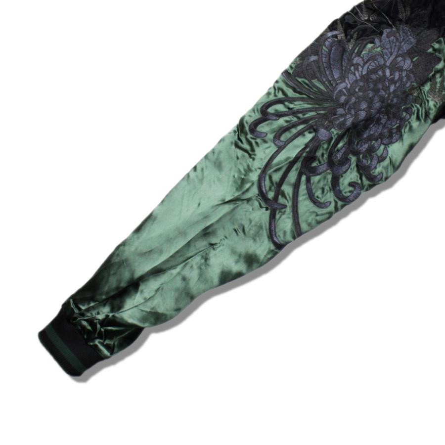 絡繰魂 公式 粋 竹虎刺繍スカジャン 和柄 スカジャン 虎 竹林 猛虎 黒