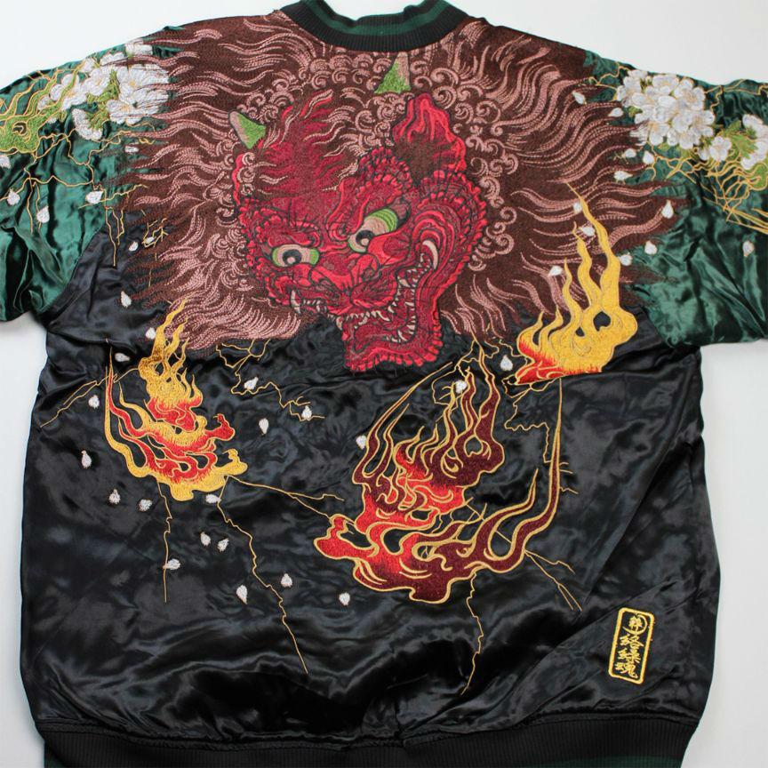 絡繰魂 公式 粋 酒呑童子 悪夢スカジャン 和柄 スカジャン 和 鬼 派手