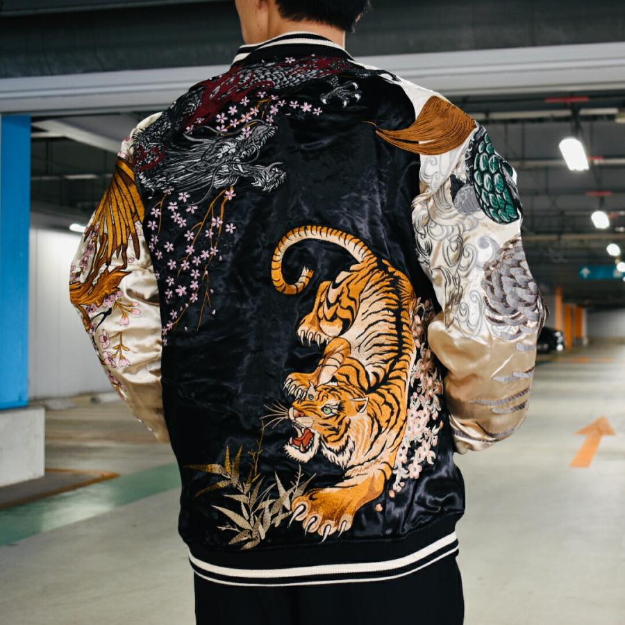 Lスペシャルオファ スカジャン 龍 虎 オーダーメイド 刺繍 スカジャン ジャケット アウターl 8 717 Fonkoba Com
