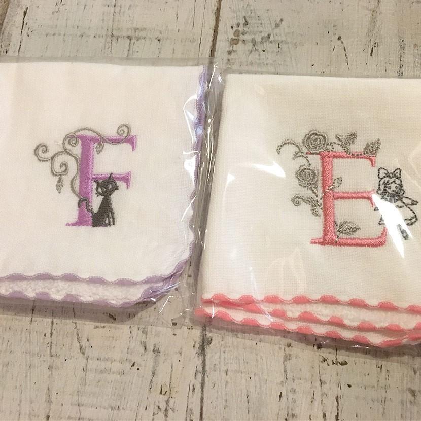 イニシャルごこち　イニシャル刺繍　タオルチーフ  タオルハンカチ |  | 06