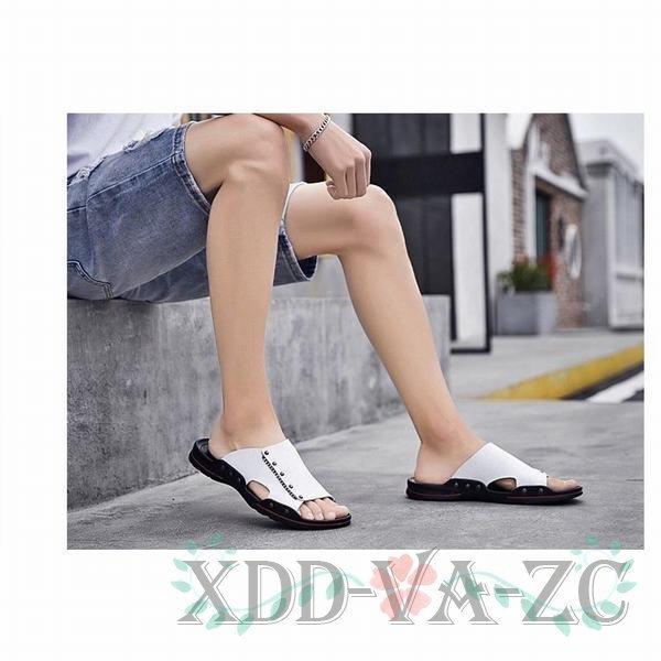 サンダル スリッパ 革 カジュアルシューズ メンズ 靴 メンズシューズ 春夏 内履き 外履き 代 30代 40代 50代 その他サンダル サイズ ホワイト Kingsafaritours Com