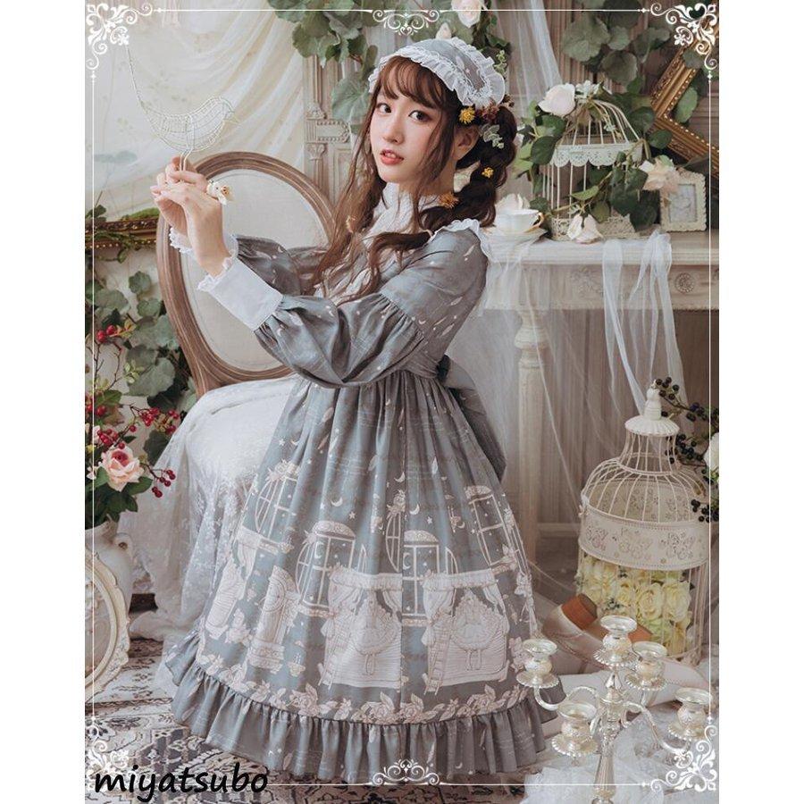 お気にいる ロリータ ワンピース 長袖 ロリータ服 かわいい Lolita 可愛い フェミニン 甘い レディース 少女風 Op ロリータドレス ゴシック ロリータ服 サイズ S Giordanabg Com