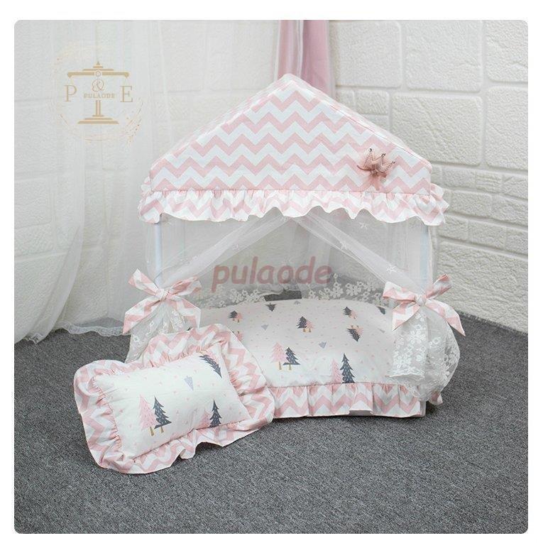 新しいスタイル 寝具 ペットグッズ ペット用品 自分のためだけの極上空間 ベット おしゃれ ママ レッド愛情 ブルー ピンク リボン レース 枕 ストライプ 柄 天蓋 お昼寝 クッション マット ベッド クッション ハウス Www Euroceil Com