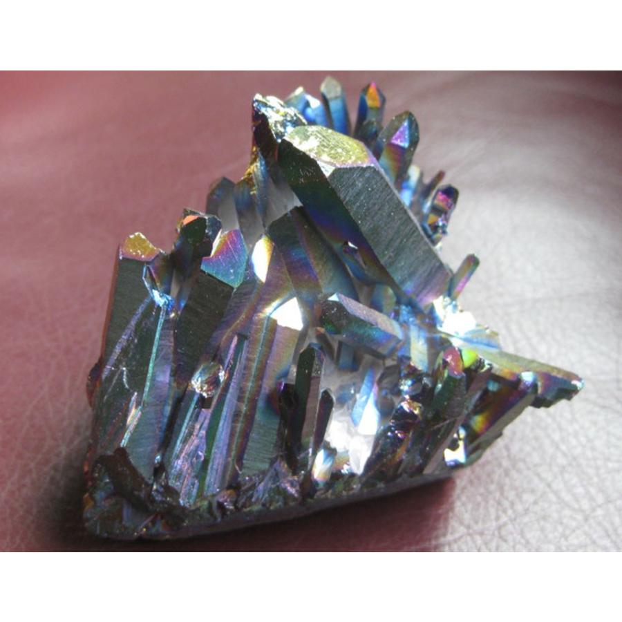 チタンクオーツクラスター チタニウムクォーツクラスターレインポー水晶226g（群晶