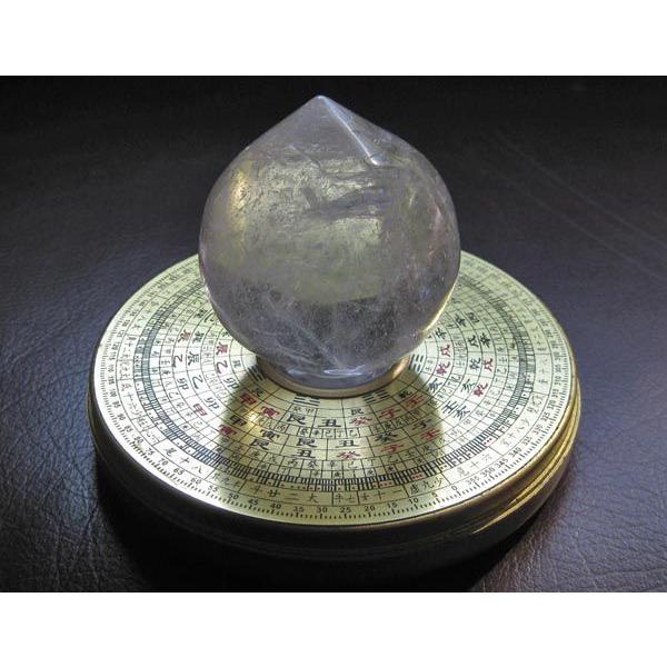 天然原石 如意宝珠(にょいほうしゅ)天然水晶製 摩尼宝珠＆銅製 安定