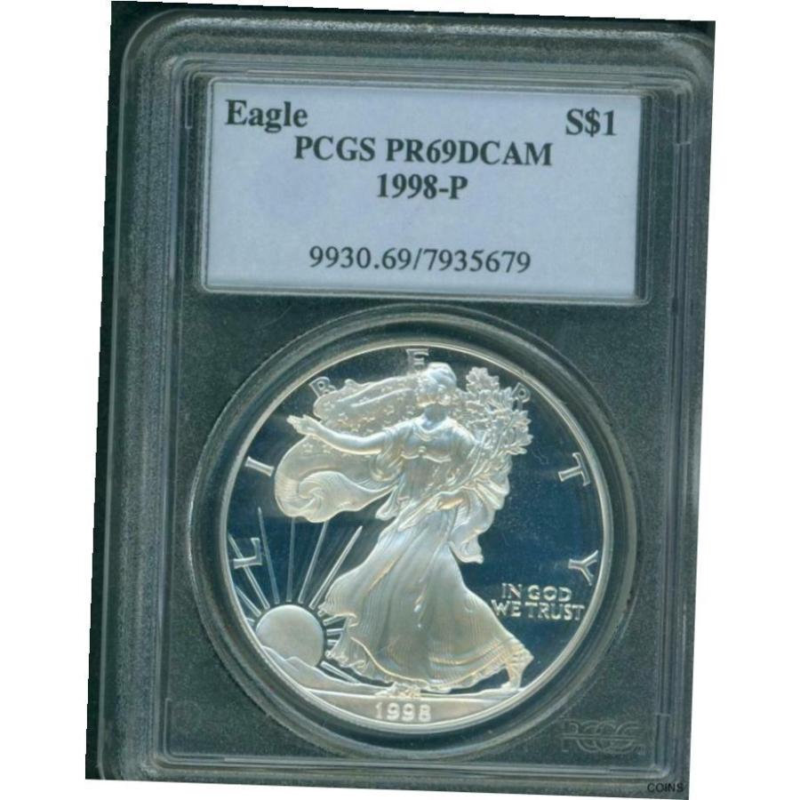 女性に人気！ PCGS S$1 ASE Eagle Silver American 1998-P PCGS NGC アンティークコイン 【品質保証書付】 PF69 !!! Holder Older P.Q. PROOF PR69 記念メダル
