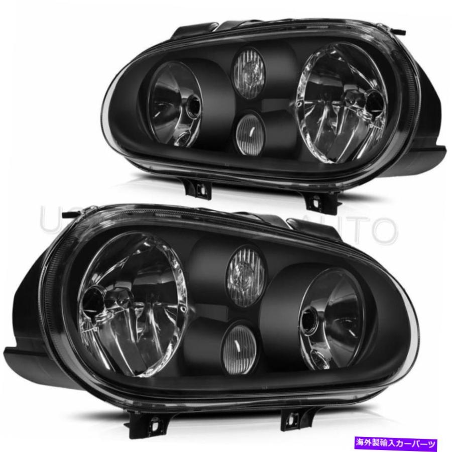 Fits 99-06 Vw Golf Mk4 GTi Smoke Crystal Headlights+ LED Fog Lights Ki