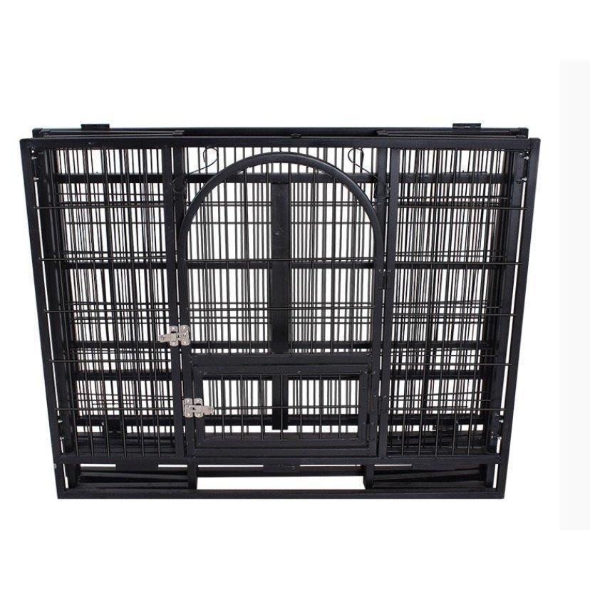 ペットケージ 鉄製 犬檻 犬小屋 ケージ ペットサークル ドッグケージ ペットフェンス 大型 中型犬用 ペット用品 ダブルドア キャスター付き 