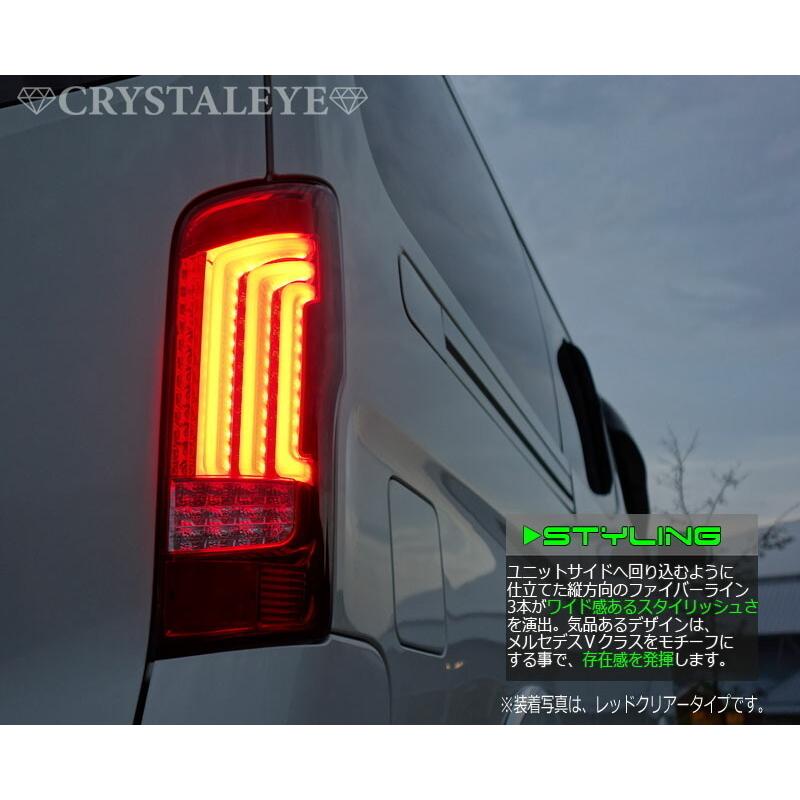 NV350　キャラバン　ファイバー　流れるウインカー　ライトバー　テールランプ　ブラック　クリスタルアイ公式ストア　LED　E26ニッサン　チューブ　V2