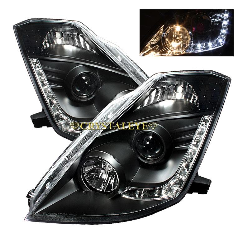 NISSAN　フェアレディーZ32ヘッドライト クリアレンズ 使用感あり Z33 フェアレディZ アウディタイプ LEDポジション付きプロジェクター