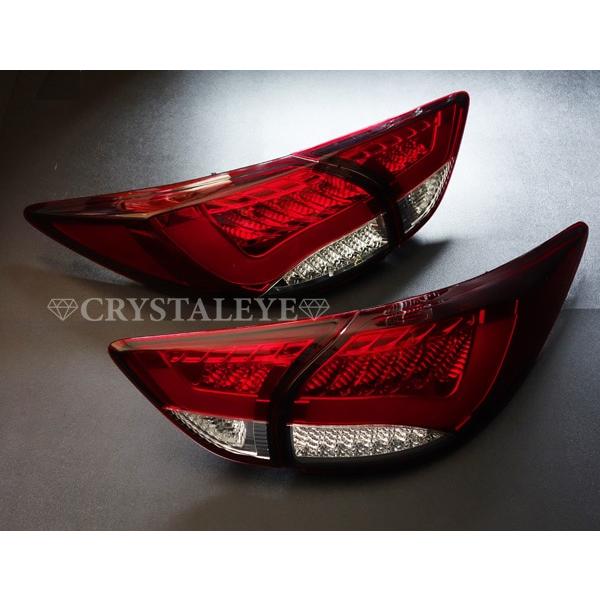 CRYSTALEYE テールランプ 赤色 2個セット 200系ハイエース ファイバーフルLEDテールランプV2 レッドスモーク