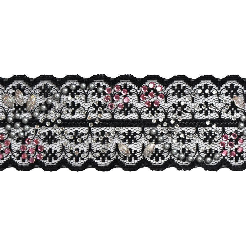 クリスタルシート アイロン接着レ−ス lb-0004 クリスタルレース（巻
