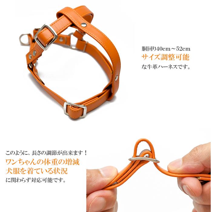ハーネス 犬 おしゃれ 安全帯 小型犬 中型犬 シンプル革ハーネス15mm