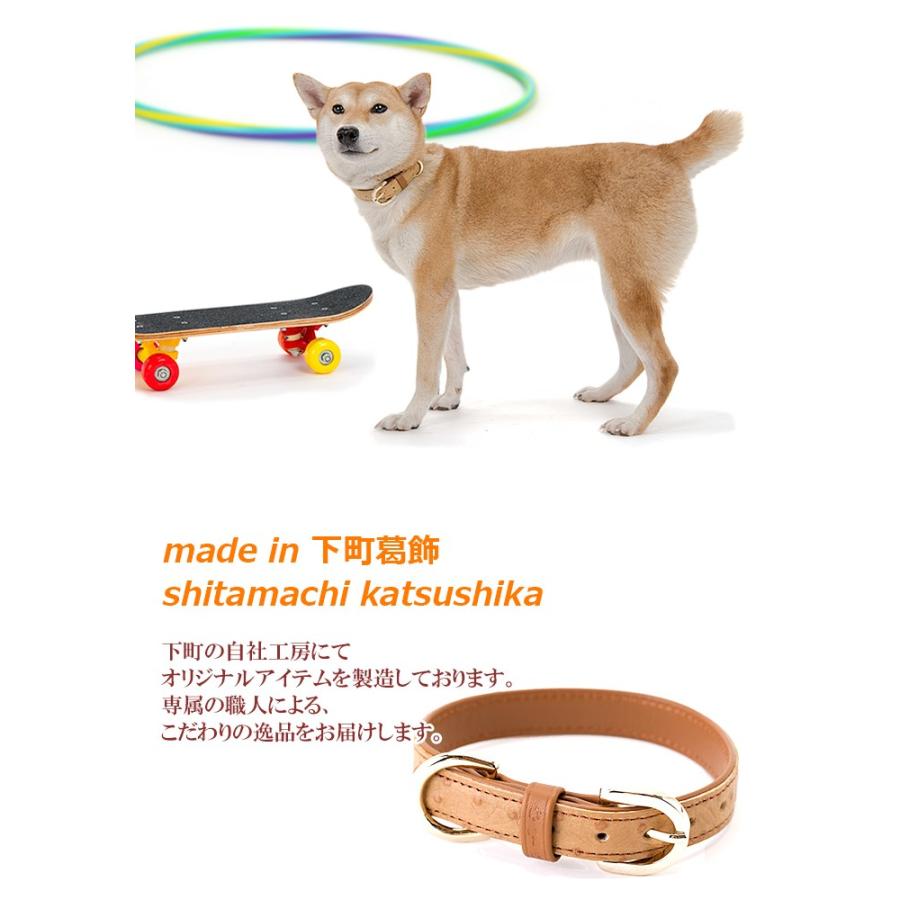犬 首輪 おしゃれ 革 小型犬 中型犬 犬首輪 犬の首輪 オーストリッチ型押し首輪 |  | 04