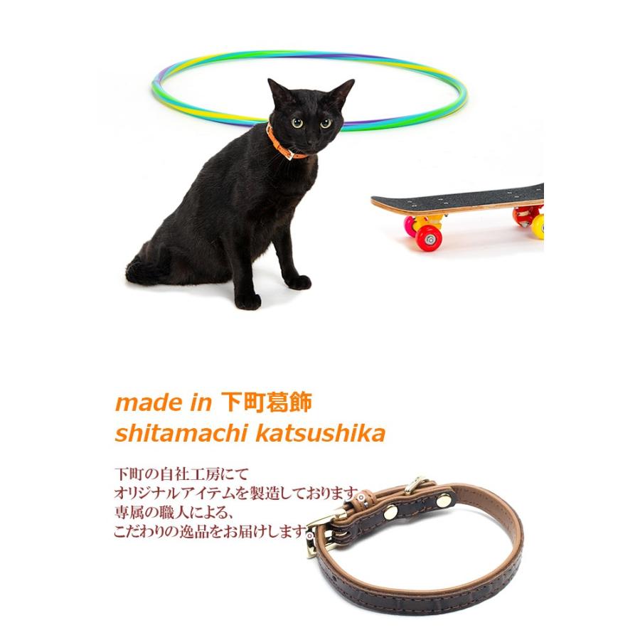 猫 首輪 おしゃれ 安全 鈴 猫首輪 猫の首輪 クロコダイル型押し10mm幅首輪 |  | 04