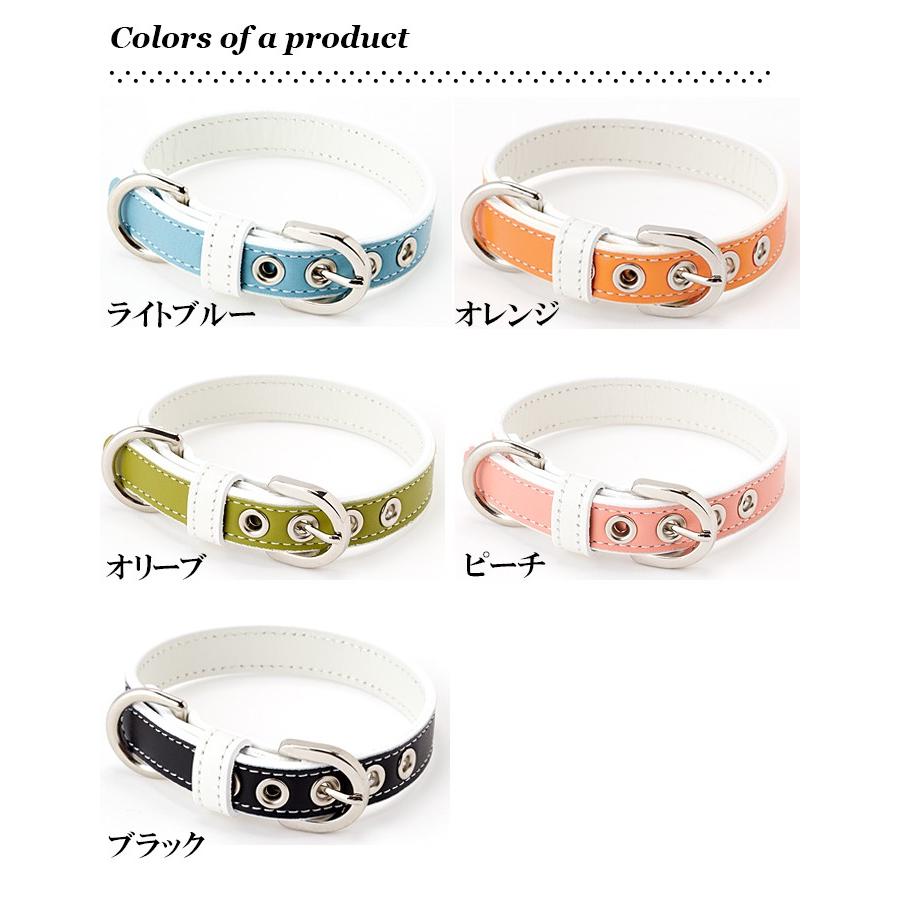 犬 首輪 おしゃれ 革 小型犬 中型犬 犬首輪 犬の首輪 ホワイトベーシック首輪 |  | 06