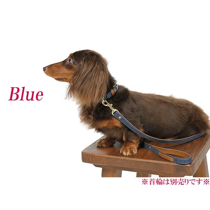 犬 リード おしゃれ 革 ジーンズ 小型犬 中型犬 デニム15mm幅リード |  | 05