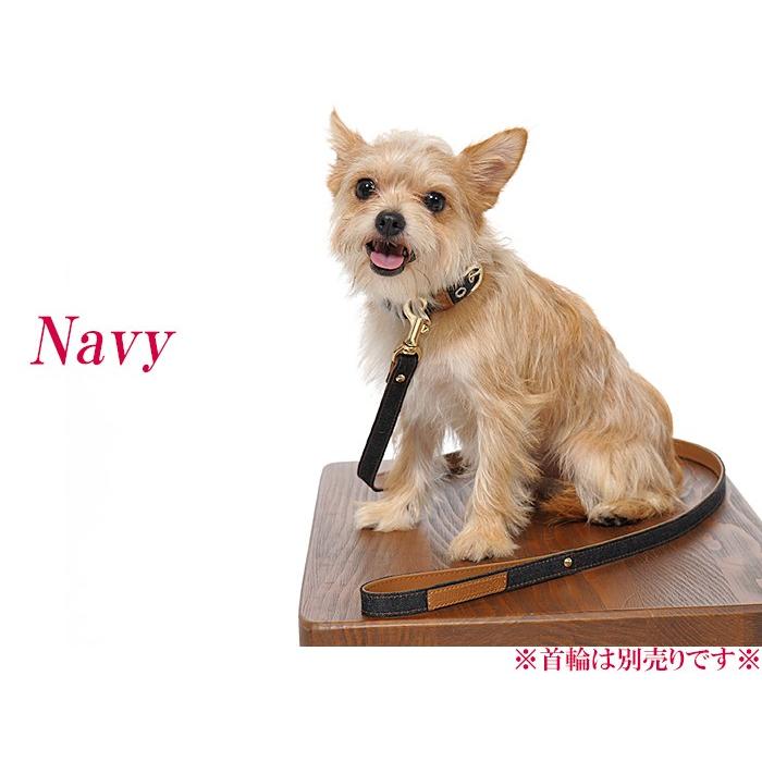 犬 リード おしゃれ 革 ジーンズ 小型犬 中型犬 デニム15mm幅リード |  | 07