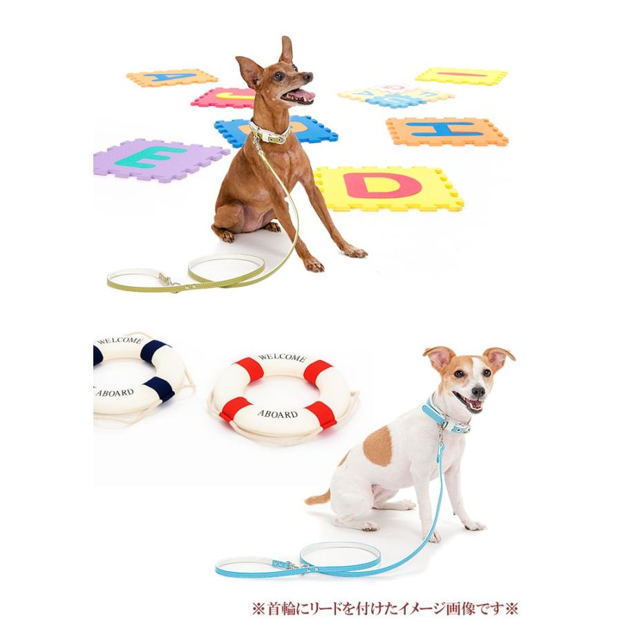 犬 リード おしゃれ 革 小型犬 中型犬 レザー ホワイトベーシック10mm幅リード カフェタイプ |  | 01