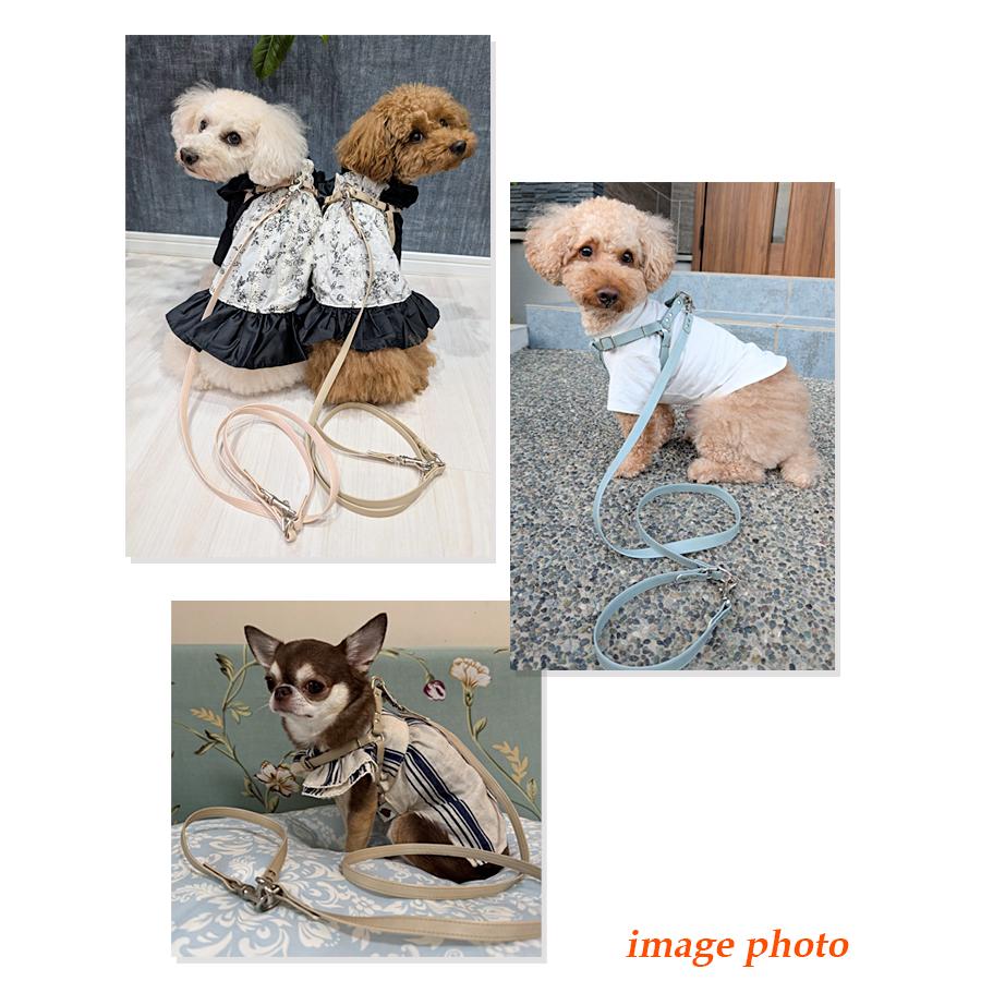 ハーネスリード 犬 小型犬 安全帯 中型犬 かわいい 抜けない フェイクレザー おしゃれ いぬ ソフトリード カフェタイプリード |  | 06