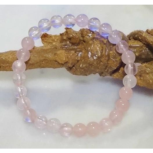 129 天然石 パワーストーン ブレスレット ローズクォーツ （紅水晶） AAA　6mm 珠 | 