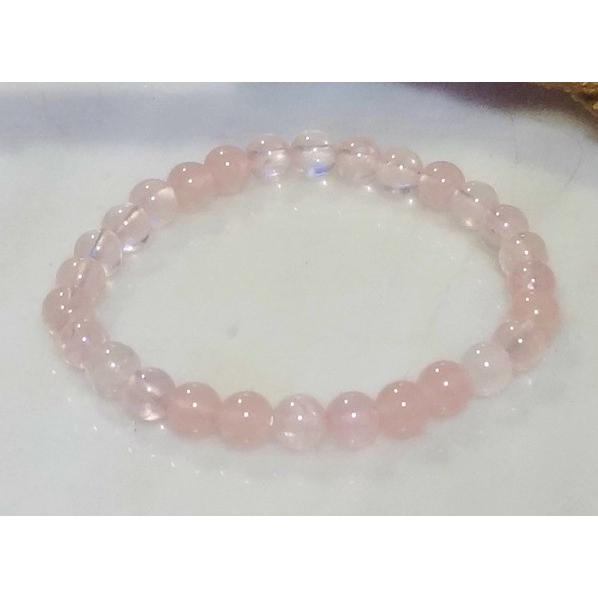 129 天然石 パワーストーン ブレスレット ローズクォーツ （紅水晶） AAA　6mm 珠 |  | 02