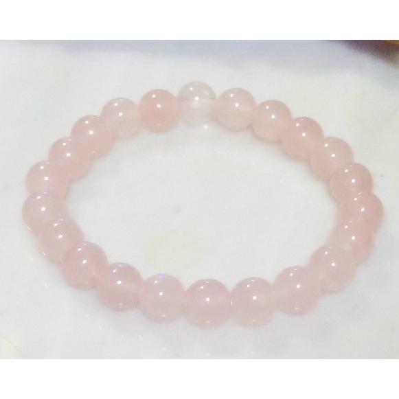 130 天然石 パワーストーン ブレスレット ローズクォーツ （紅水晶） AAA　8mm 珠 |  | 02