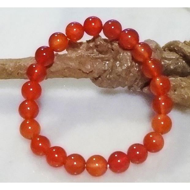 144 天然石 パワーストーン ブレスレット カーネリアン（紅玉髄） 8mm