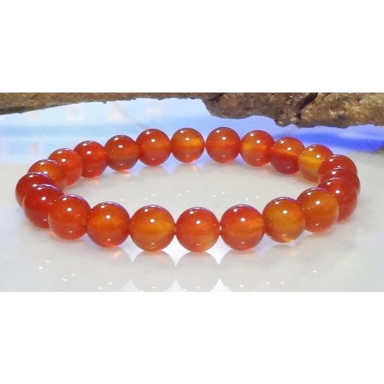 144 天然石 パワーストーン ブレスレット カーネリアン（紅玉髄） 8mm