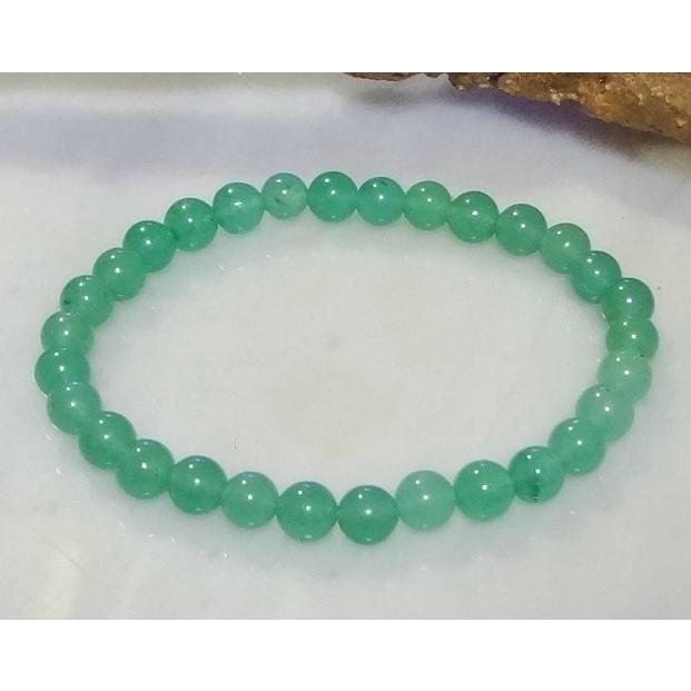 148 天然石 パワーストーン ブレスレット グリーンアベンチュリン（砂金水晶）　6mm 珠 |  | 02