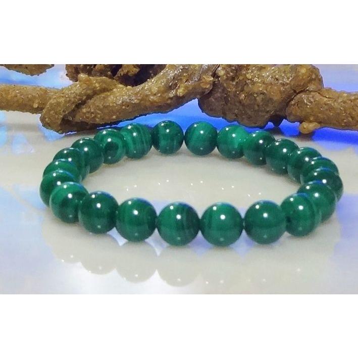 152 天然石 パワーストーン ブレスレット マラカイト 孔雀石　8mm珠 |  | 01