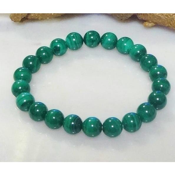 152 天然石 パワーストーン ブレスレット マラカイト 孔雀石　8mm珠 |  | 02