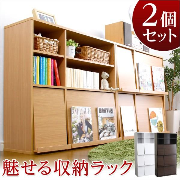 ディスプレイラック 魅せて隠す収納 2個セット 本棚 リビング収納 So Gr Fr 2p Csマイスター Yahoo 店 通販 Yahoo ショッピング